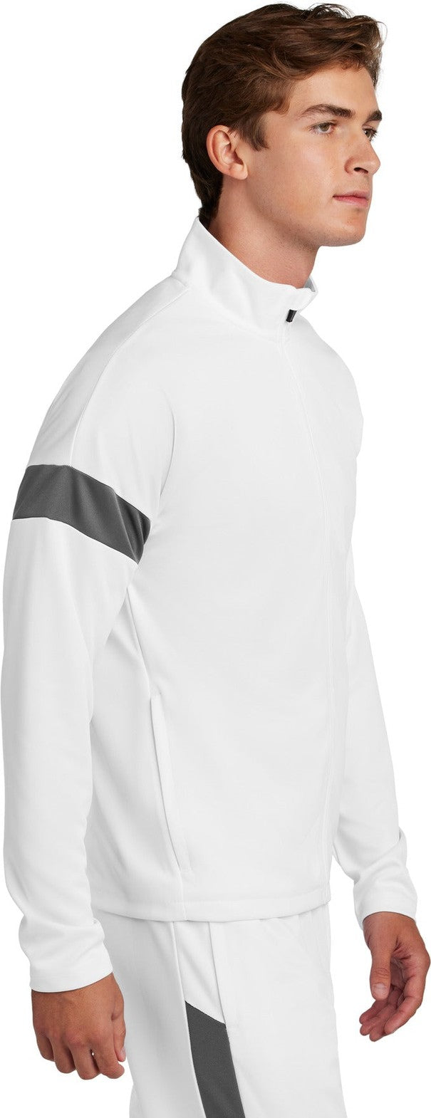 White/IrGy Sport-Tek Travel Full-Zip Jacket ST800