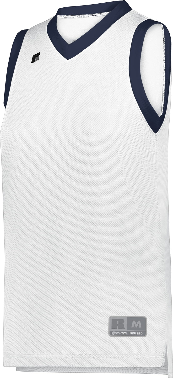 WHITE/NAVY LDS COOLCORE ELITE JERSEY