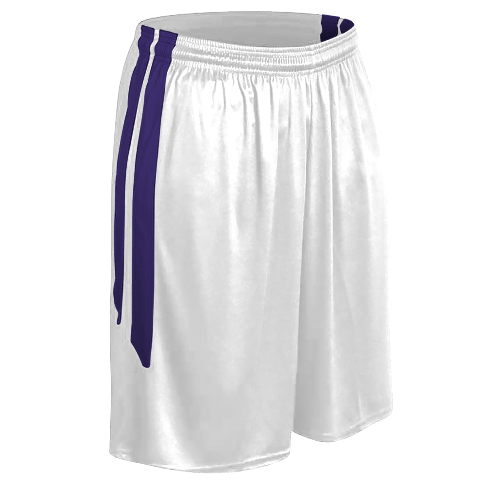 WHITE,PURPLE Muscle Basketball Short