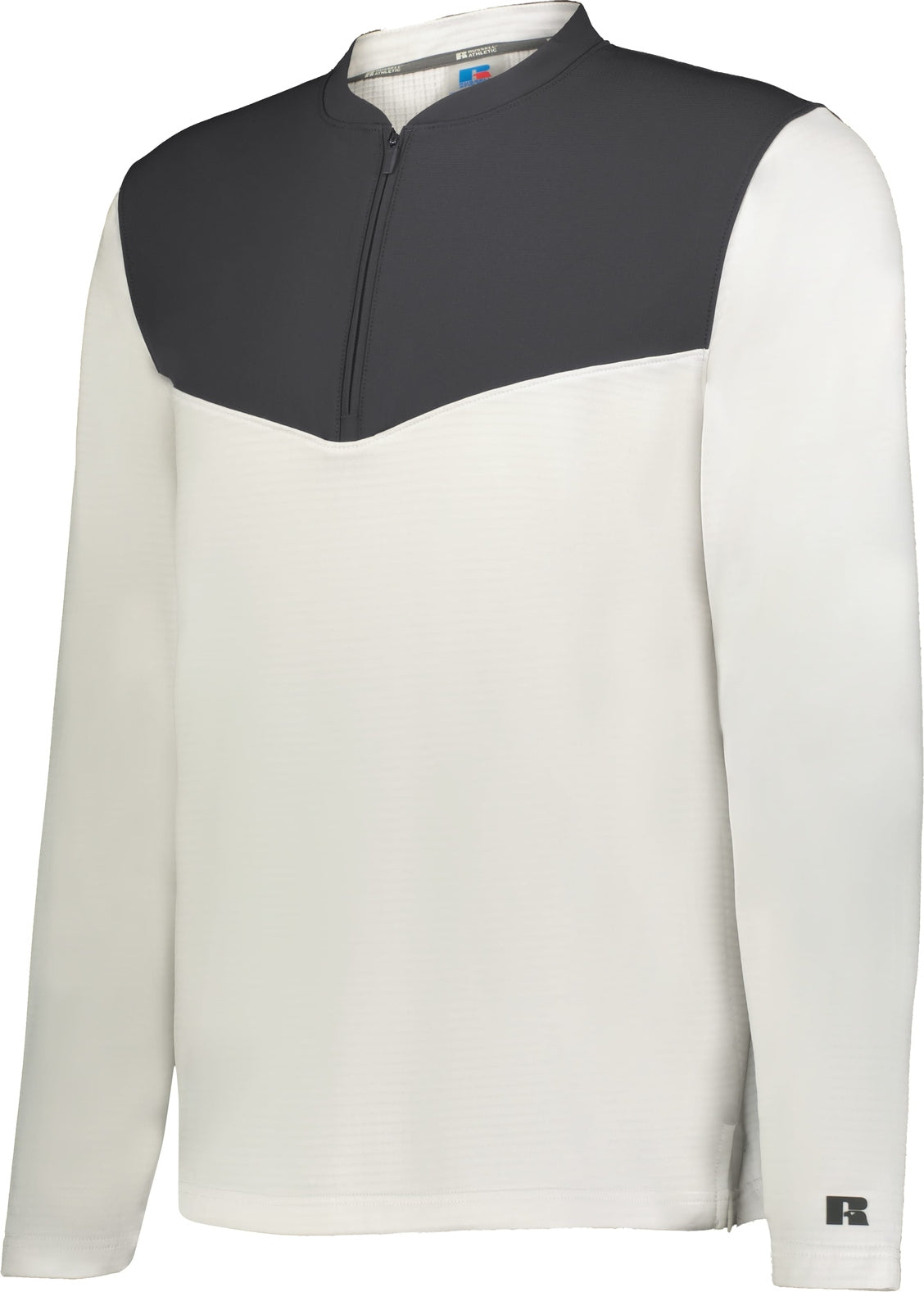 WHITE/STEALTH SIDELINE GRID 1/4 ZIP PULLOVER