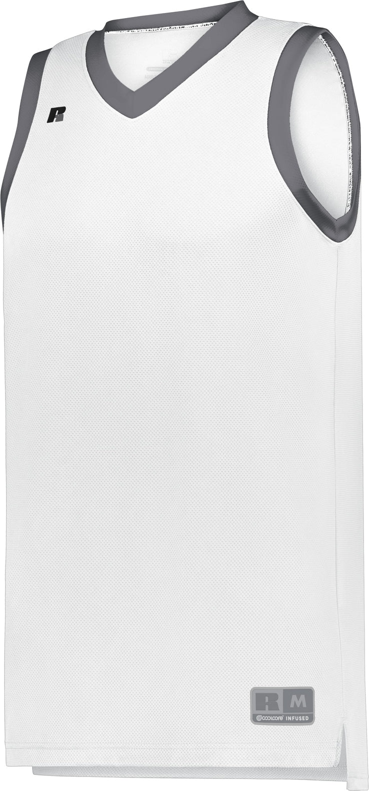 WHITE/STEALTH YTH COOLCORE ELITE JERSEY