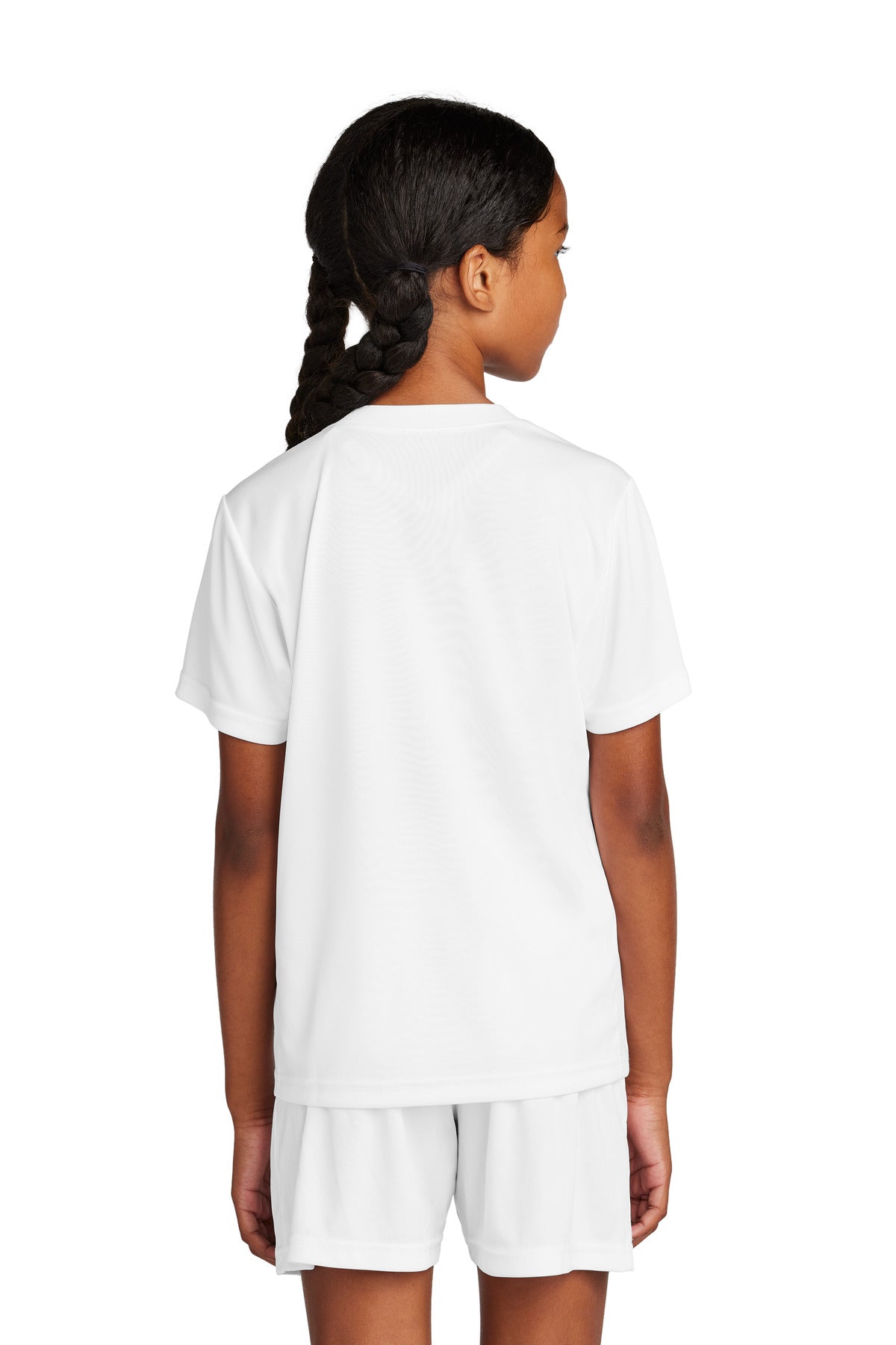Wht/Wht Sport-Tek Youth Competitor United V-Neck YST101
