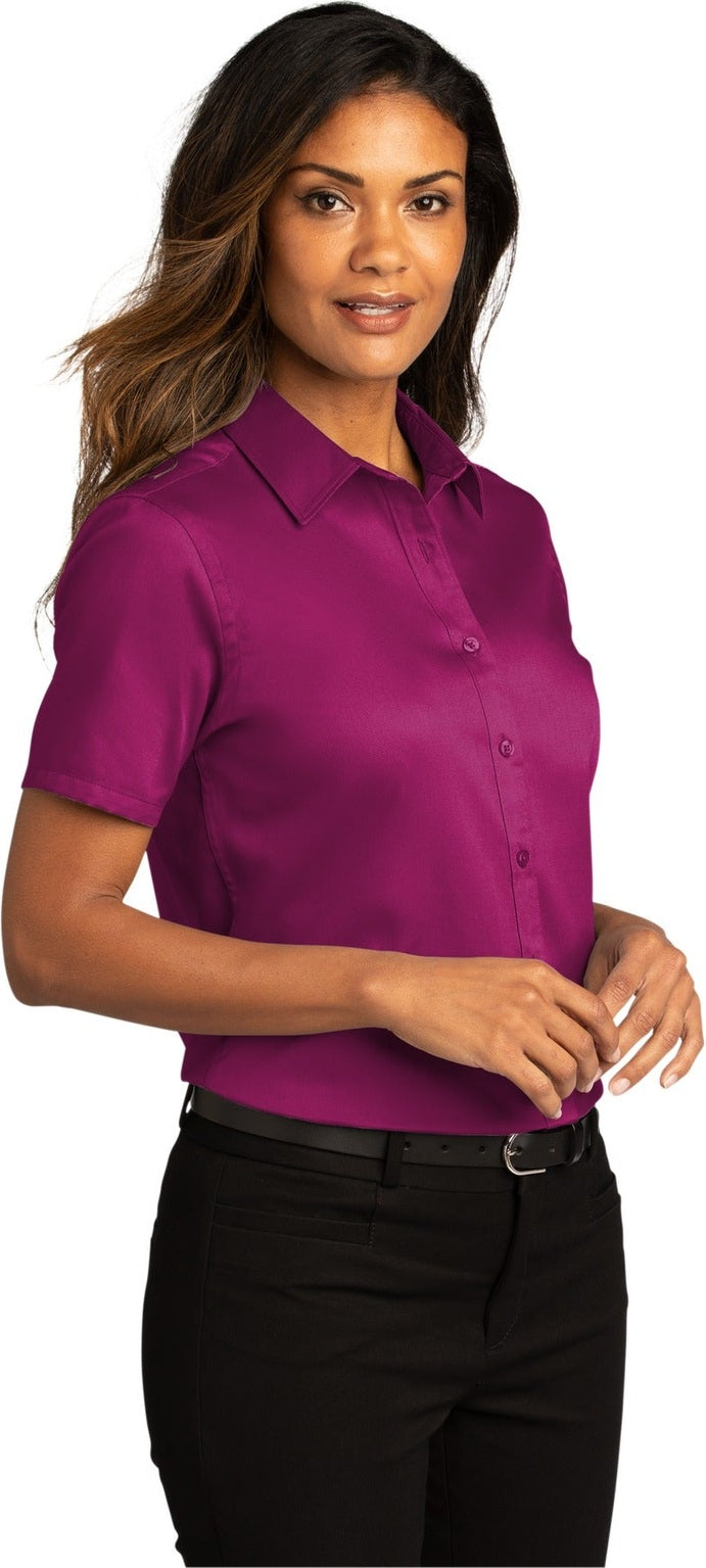 WildBerry Port Authority Women's Short Sleeve SuperPro React Twill Shirt. LW809
