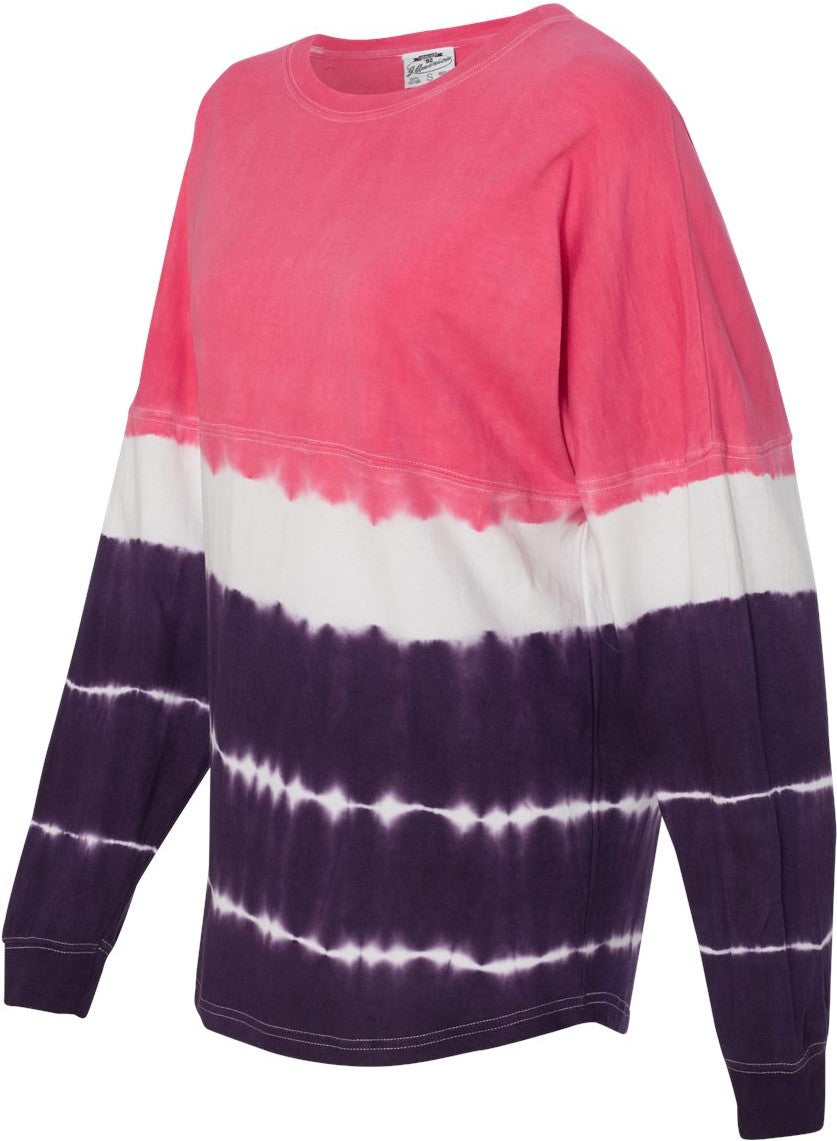 Wildberry/ Very Berry Tie-Dye Game Day Jersey Long Sleeve T-Shirt - 8229