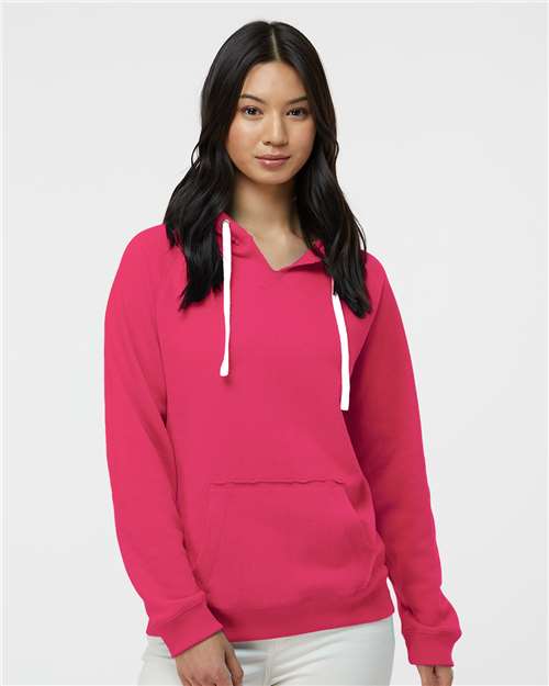 Wildberry Women&#39;s Sueded V-Neck Hooded Sweatshirt - 8836