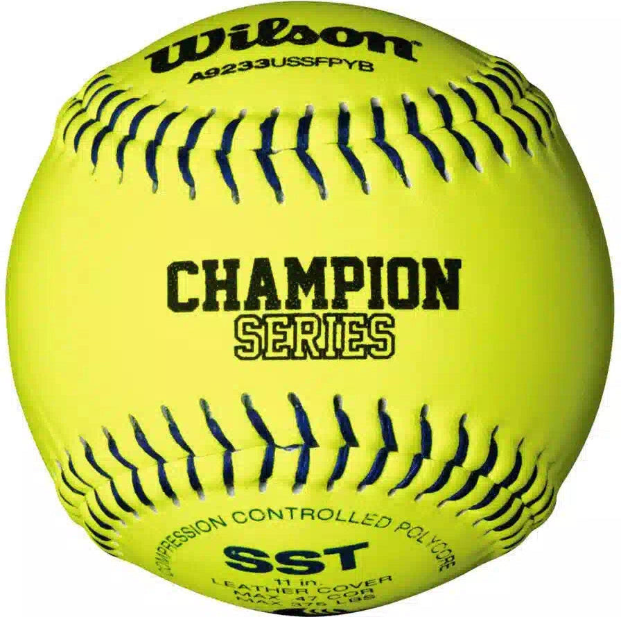 Wilson 11’’ Leather Usssa Fp Sb Wta9233yb- Dozen - Yellow