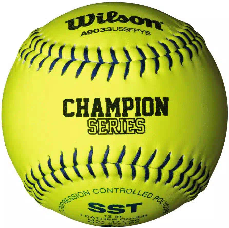 Wilson 12’’ Leather Usssa Fp Sb Wta9033b- Dozen - Yellow