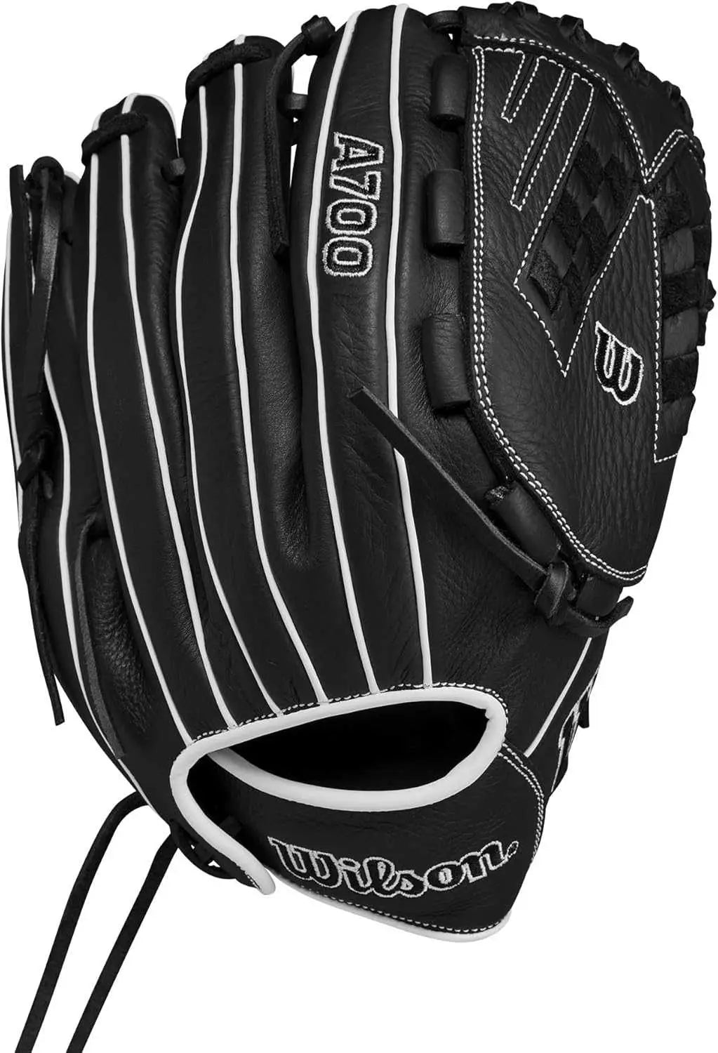 Wilson 2024 A700 12.50’’ Fastpitch Outfield Glove - Black White - Right Throw