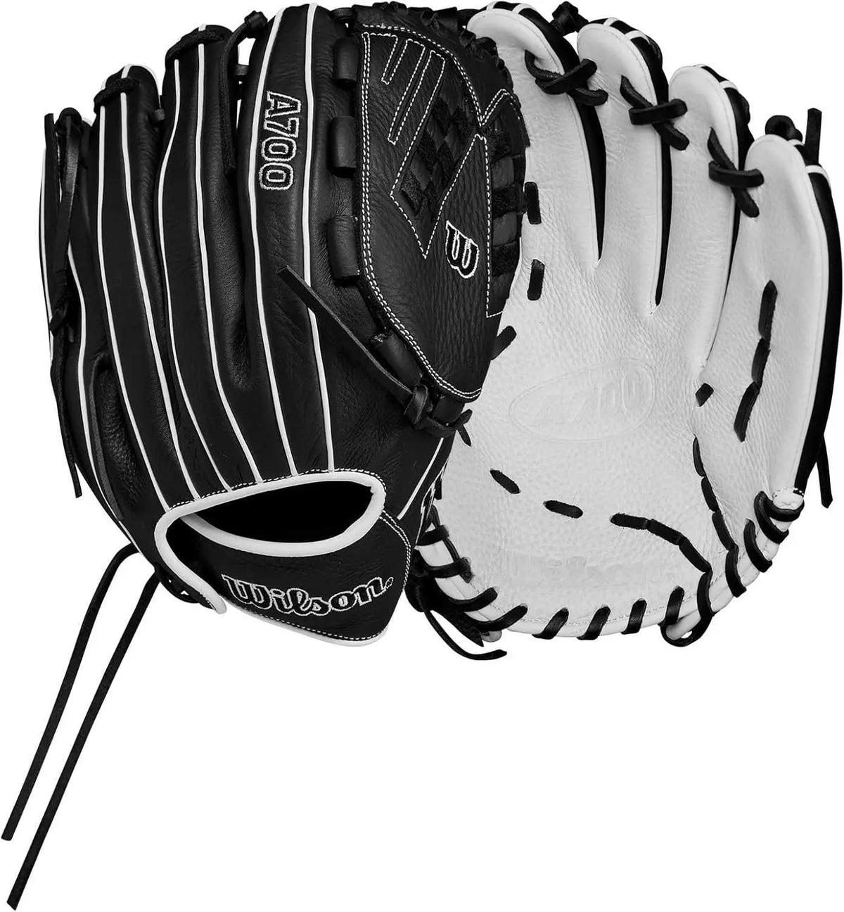 Wilson 2024 A700 12.50’’ Fastpitch Outfield Glove - Black White - Right Throw