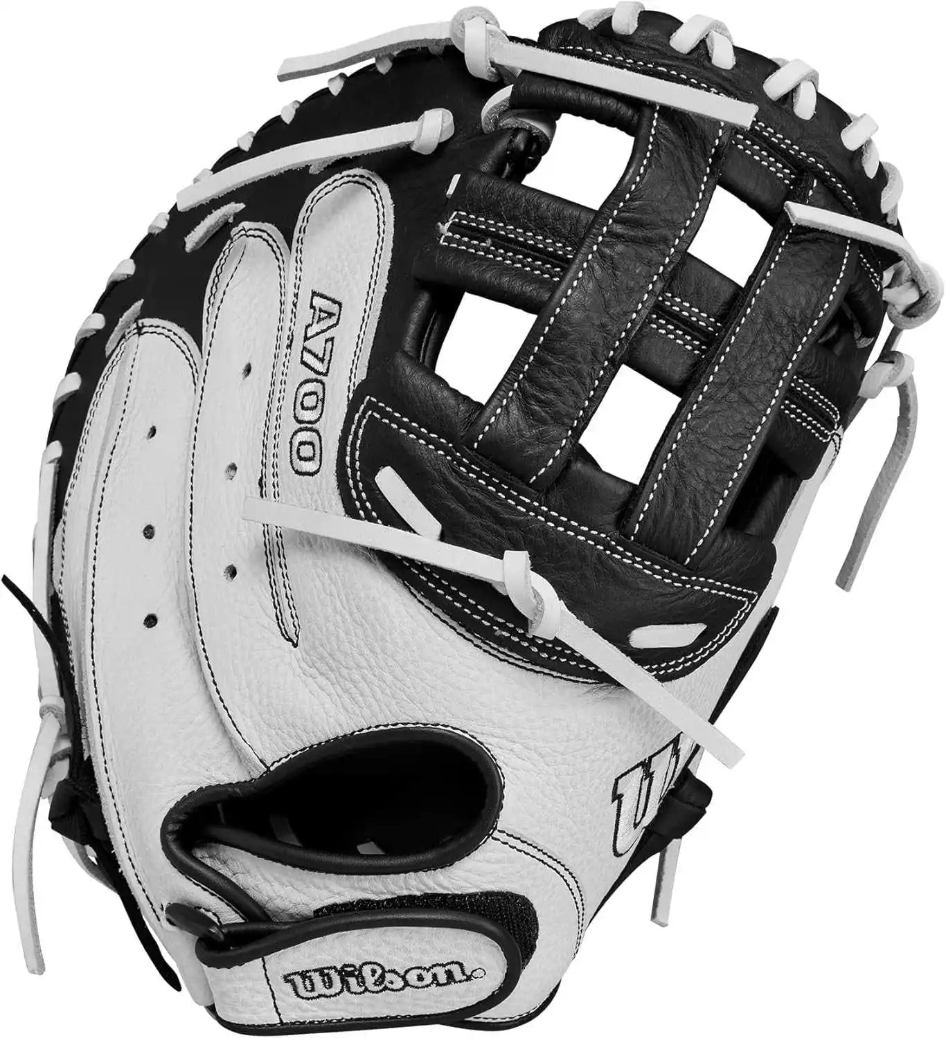 Wilson 2024 A700 33.00’’ Fastpitch Catcher’s Mitt - Black White - Right Throw