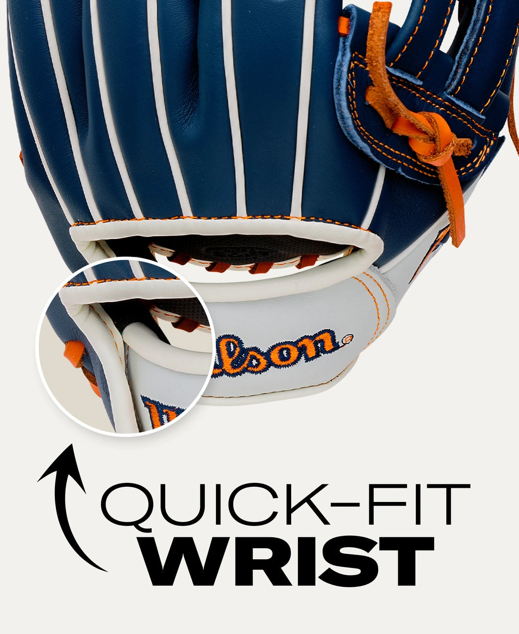 Wilson 2027 A500 10.50’’ Infield Baseball Glove Wbg08401rt105 - Navy Orange
