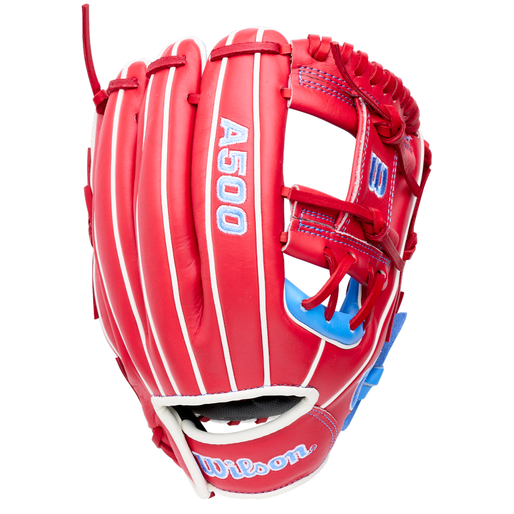 Wilson 2027 A500 11.00’’ Infield Baseball Glove Wbg08501rt11 - Red Blue