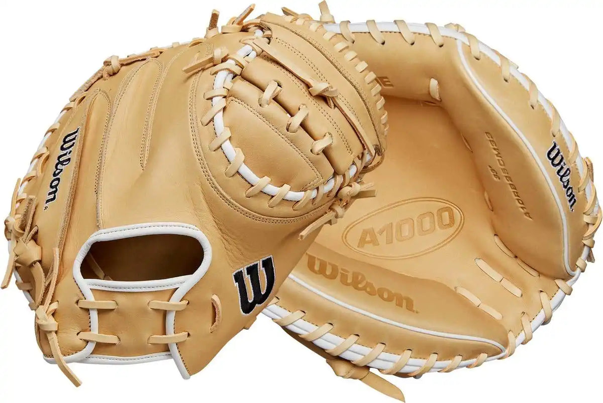 Wilson A1000 Cm33 33.00’’ Catcher’s Mitt Wbw10258933 - Blonde Black White - Cork / Right Throw