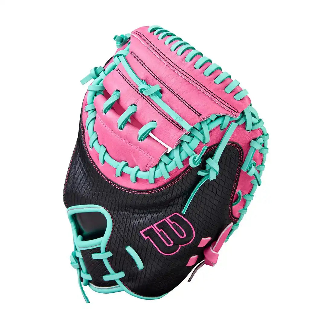 Wilson A1000 Cm33 33.00’’ Catcher’s Mitt Wbw10396633 - Flamingo Seafoam Black - Pink Blue / Right Throw