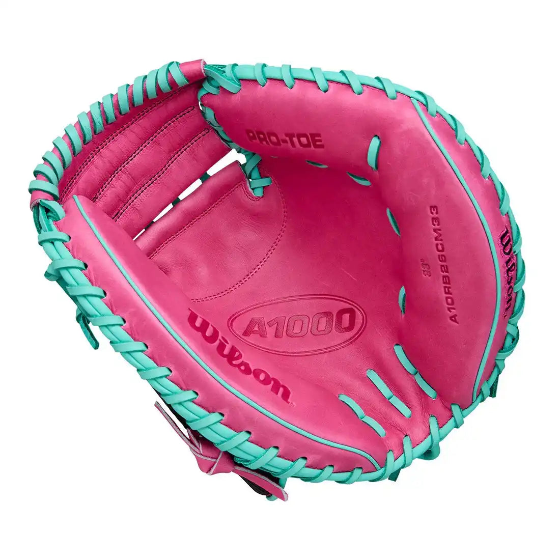 Wilson A1000 Cm33 33.00’’ Catcher’s Mitt Wbw10396633 - Flamingo Seafoam Black - Pink Blue / Right Throw