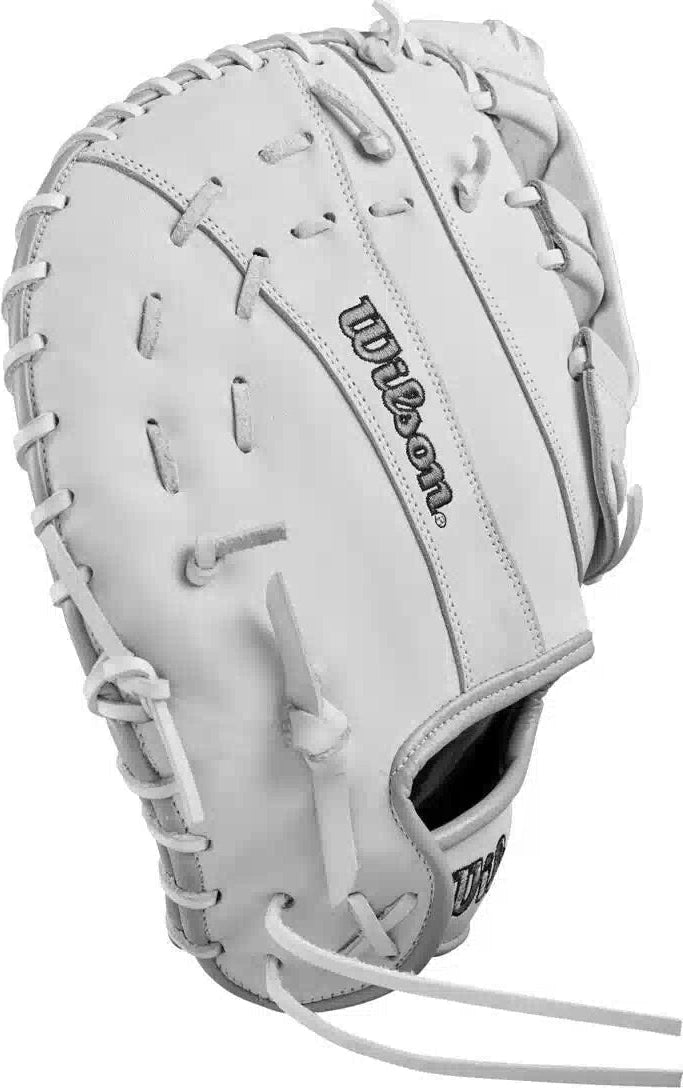 Wilson A1000 Cm33 33.00’’ Fastpitch Softball Catcher’s Mitt Wbw102600 - White Gray - Right Throw
