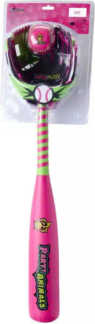 Wilson A200 Party Animals 10.00’’ Glove Ball & Bat Kit Wbw104158 - Hot Pink Mint