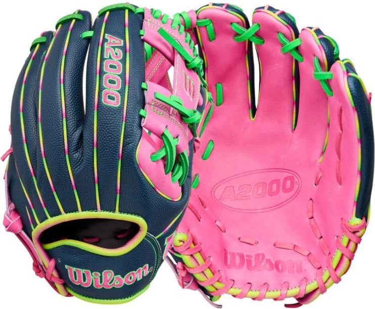 Wilson A2000 1724 11.75’’ Infield Glove Jun 2026 Gotm Wbw1046531175 - Navy Pink Green - Right Throw