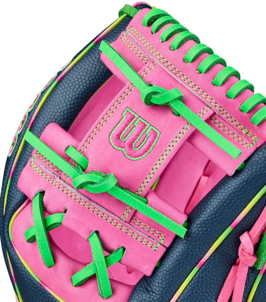 Wilson A2000 1724 11.75’’ Infield Glove Jun 2026 Gotm Wbw1046531175 - Navy Pink Green - Right Throw