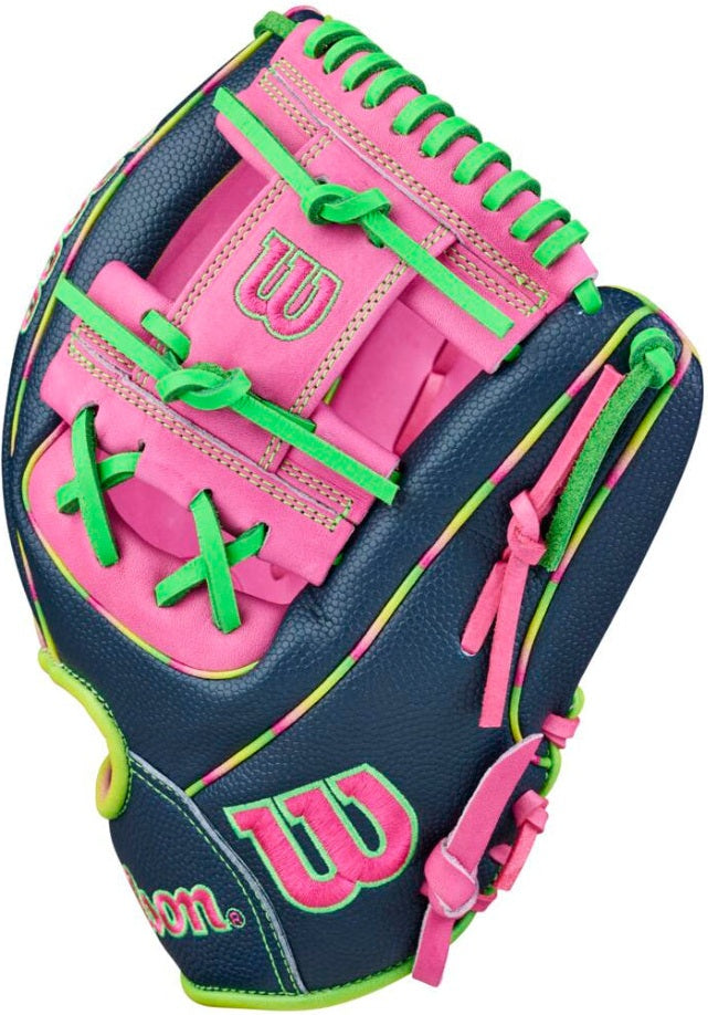 Wilson A2000 1724 11.75’’ Infield Glove Jun 2026 Gotm Wbw1046531175 - Navy Pink Green - Right Throw