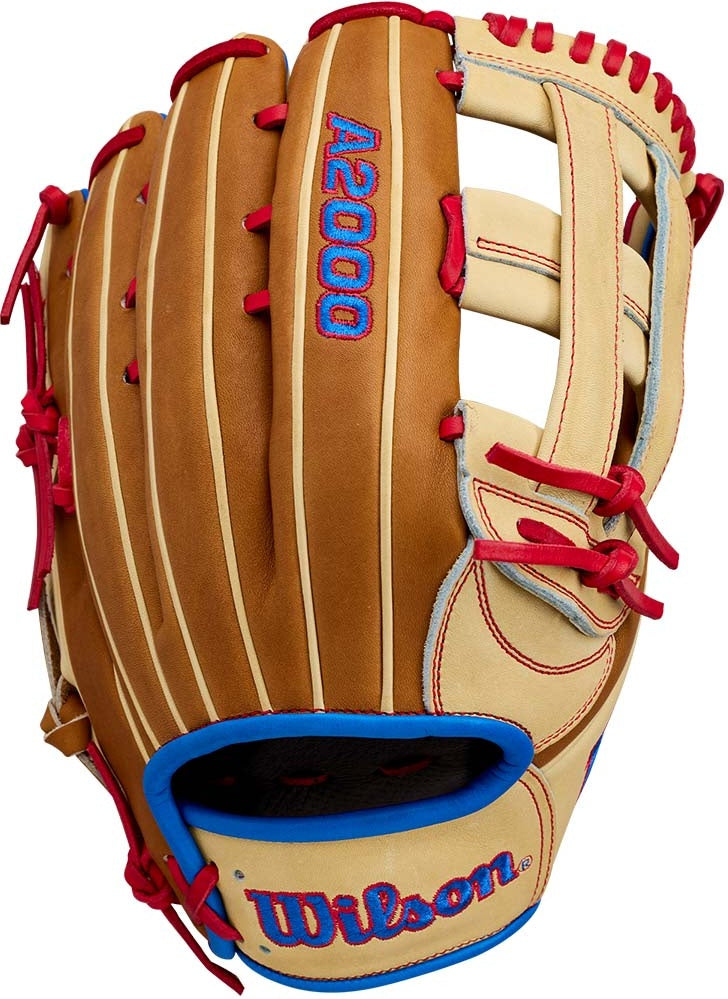 Wilson A2000 1777 12.75’’ Outfield Glove Wbg06001rt1275 - Blonde Saddle Tan Red - Right Throw
