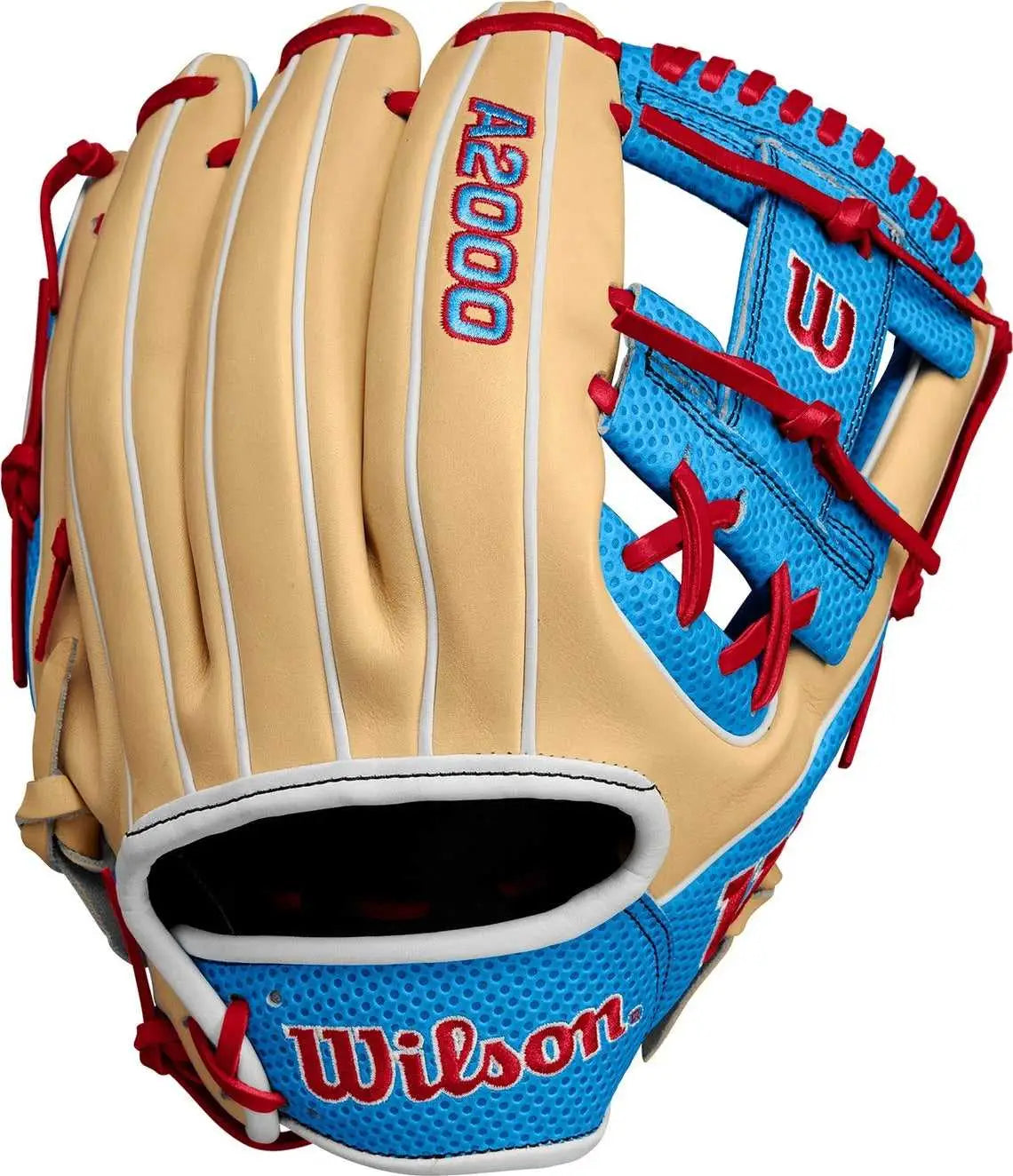 Wilson A2000 1785 11.75’’ Infield Glove Wbw1022681175 - Blonde Sky Blue Red - Cork Columbia / Right Throw