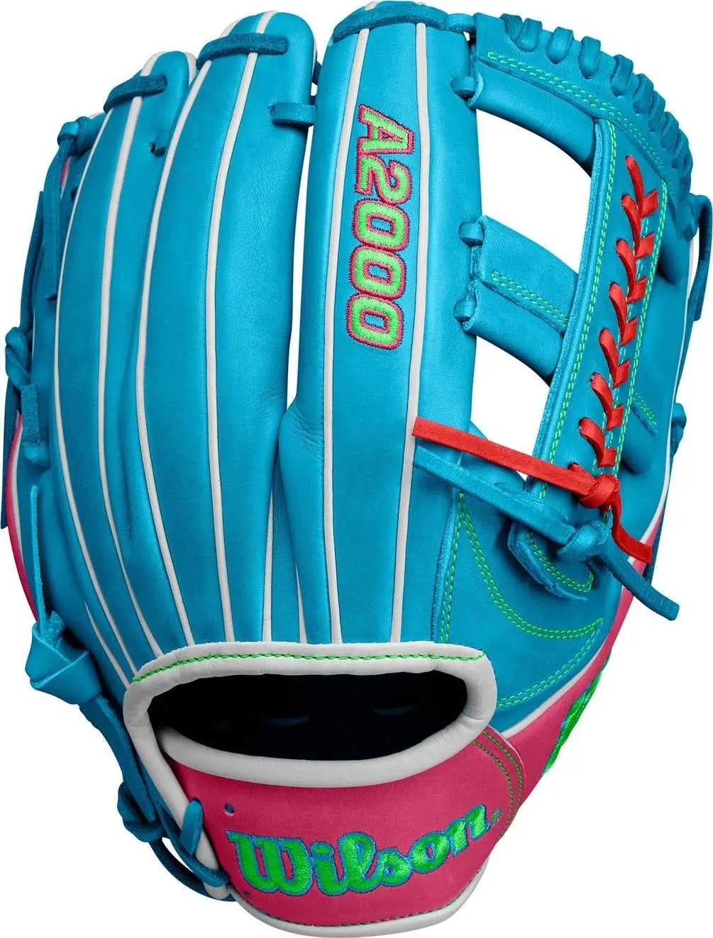 Wilson A2000 1785 11.75’’ Infield Glove Wbw1022691175 - Sky Blue Flamingo Pink Green - Columbia / Right Throw