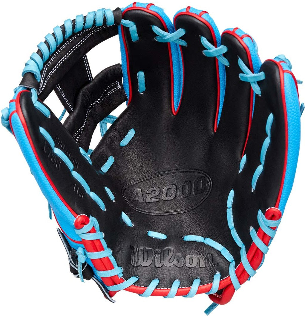 Wilson A2000 1786ss 11.50’’ Infield Glove Wbg05601rt115 - Black Red Sky Blue - Right Throw