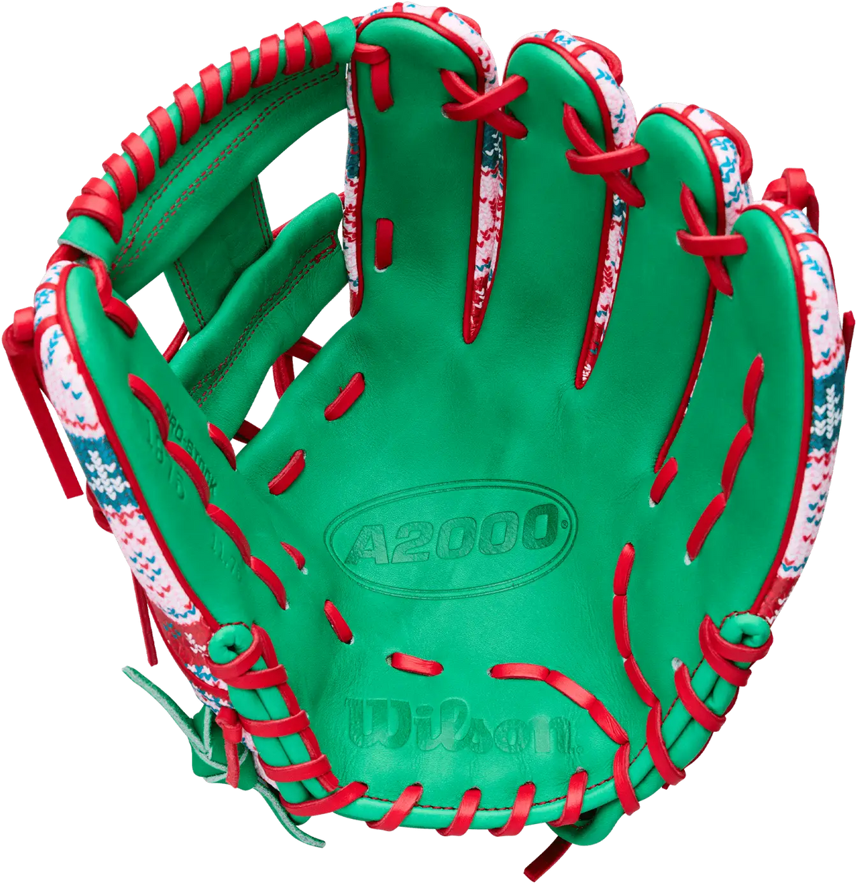 Wilson A2000 1975 11.75’’ Infield Glove Dec 2025 Gotm Wbw1042211175 - Red White - Green / Right Throw