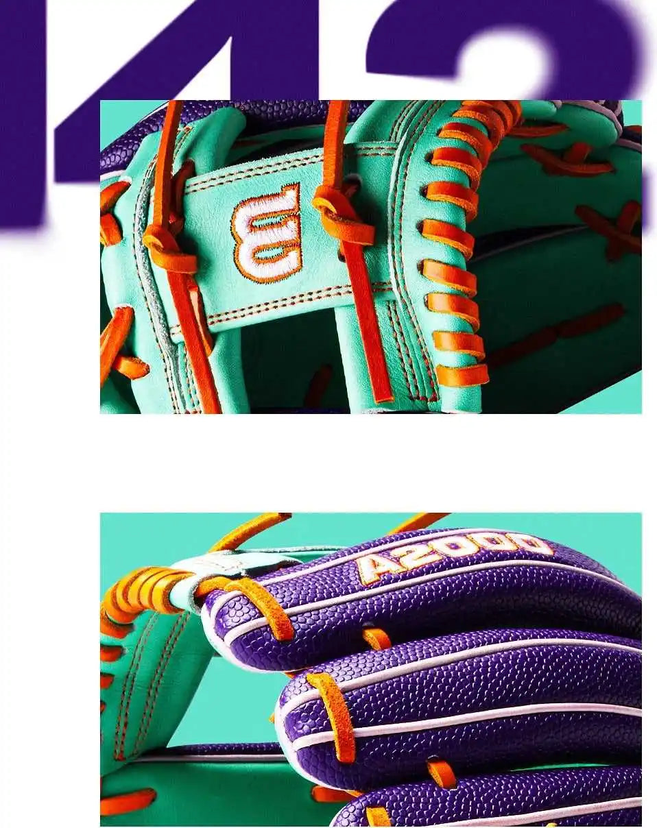 Wilson A2000 1975 11.75’’ Infield Glove - Gotm April 2025 Wbw1034801175 - Purple Mint Orange - Right Throw