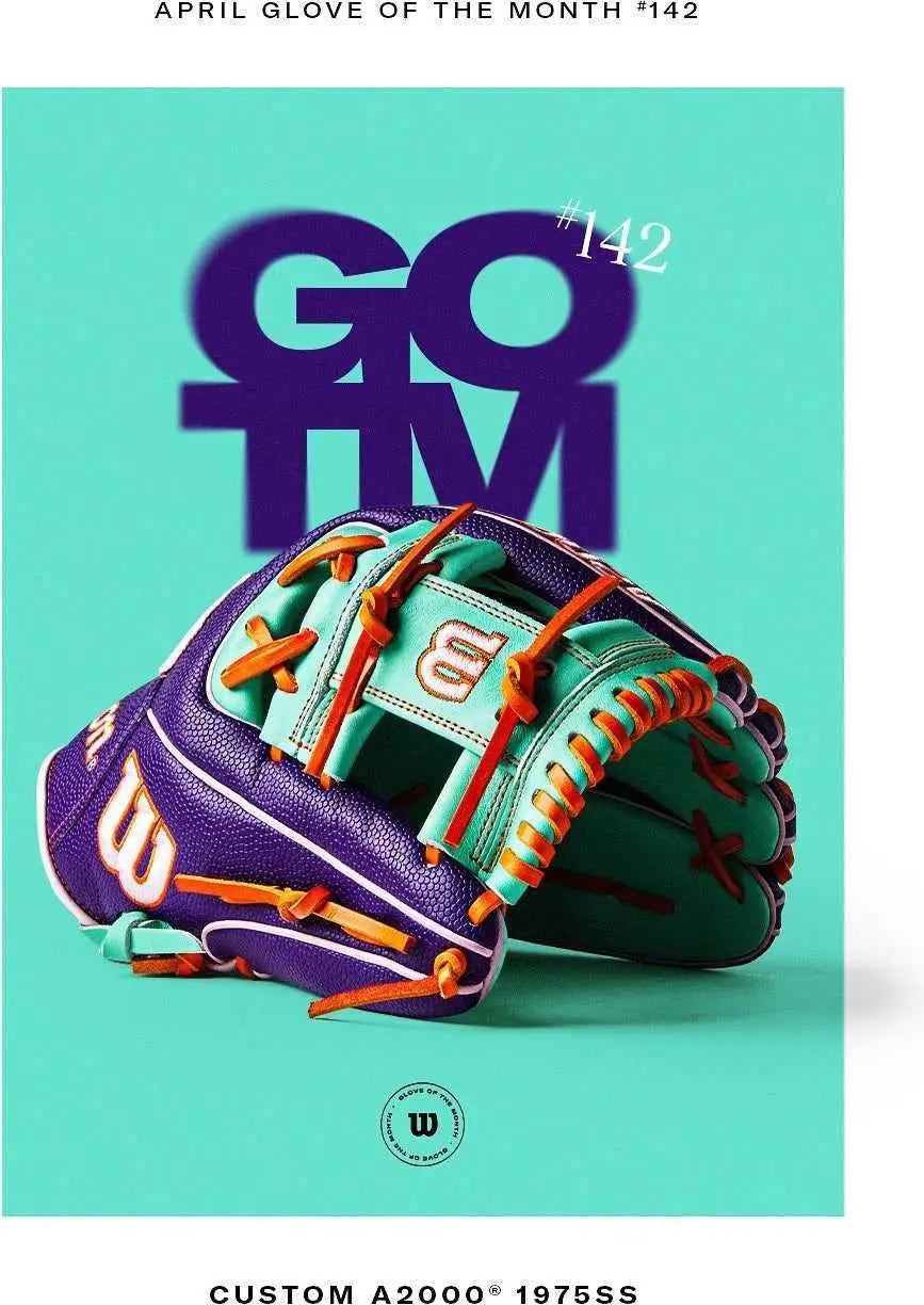 Wilson A2000 1975 11.75’’ Infield Glove - Gotm April 2025 Wbw1034801175 - Purple Mint Orange - Right Throw