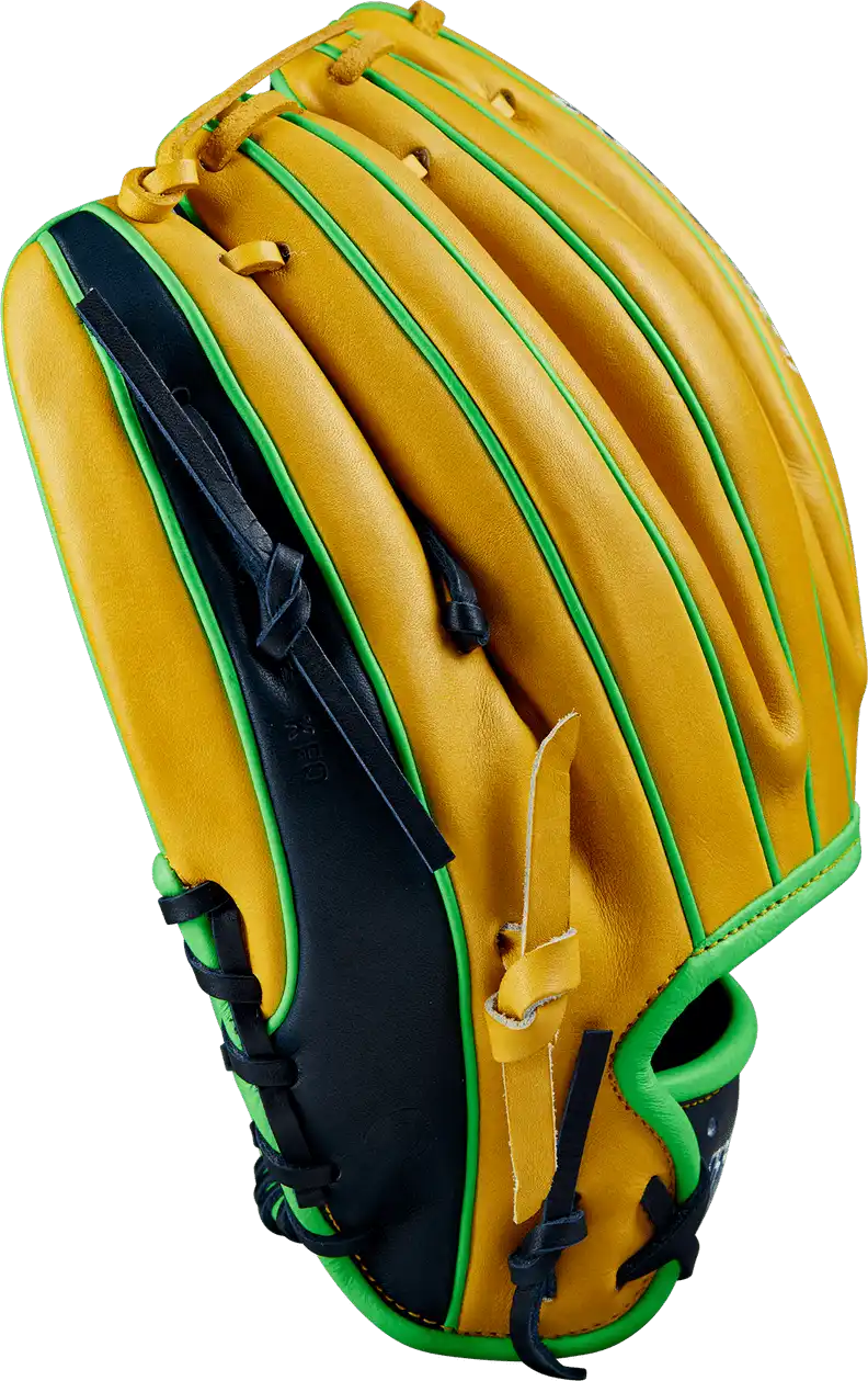 Wilson A2000 1975 11.75’’ Infield Glove Mar 2023 Gotm Wbw1013671175 - Yellow Navy Blue Neon Green - Right Throw