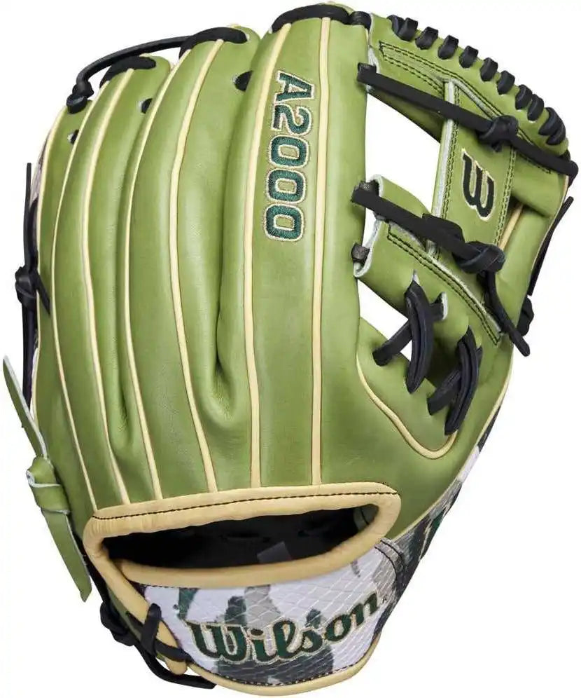 Wilson A2000 1975 11.75’’ Infield Glove Military Honor Nov 2023 Gotm Wbw1016901175 - Olive - Blonde / Right Throw