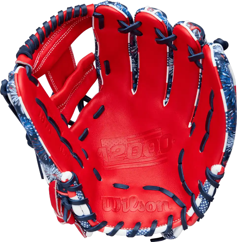 Wilson A2000 1975ss 11.75’’ Infield Glove July 2025 Gotm Wbw1042171175 Stars & Stripes Blue Red / Right Throw