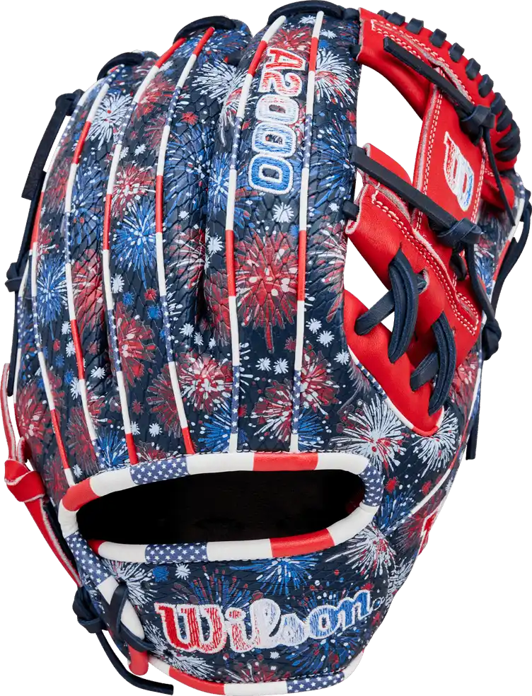 Wilson A2000 1975ss 11.75’’ Infield Glove July 2025 Gotm Wbw1042171175 Stars & Stripes Blue Red / Right Throw