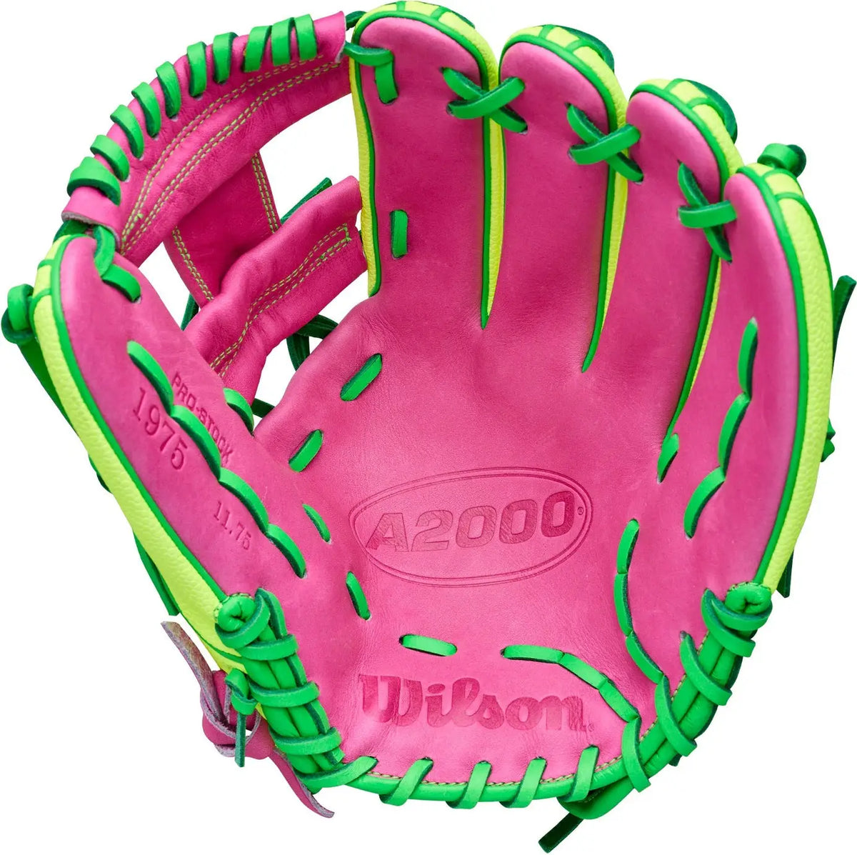 Wilson A2000 1975ss 11.75’’ Infield Glove Mar 2026 Gotm Wbw1046441175 - Optic Yellow - Right Throw