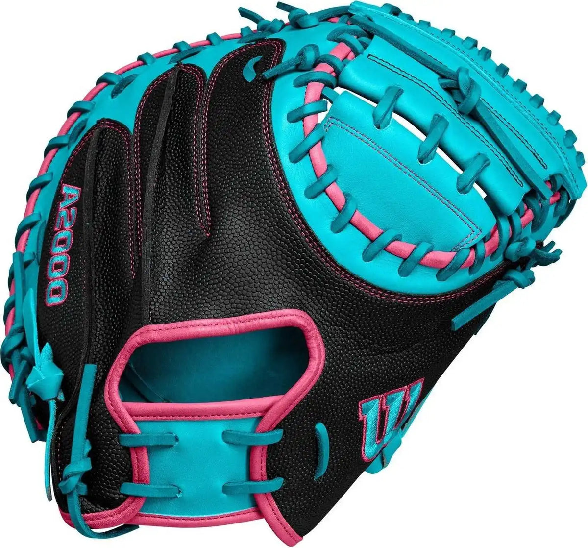 Wilson A2000 Cm33ss 33.00’’ Catcher’s Mitt Wbw10227433 - Black Teal Flamingo Pink - Right