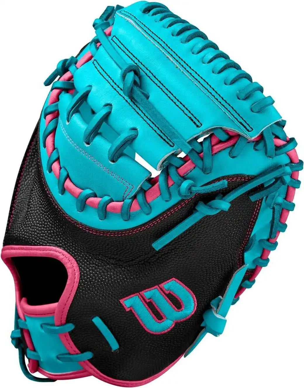Wilson A2000 Cm33ss 33.00’’ Catcher’s Mitt Wbw10227433 - Black Teal Flamingo Pink - Right