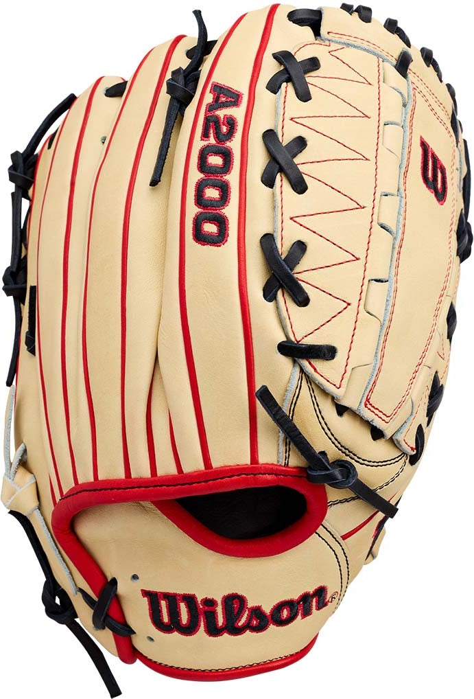 Wilson A2000 Dh12 12.00’’ Pitcher’s Glove Wbg06101rt12 - Blonde Black Red - Right Throw