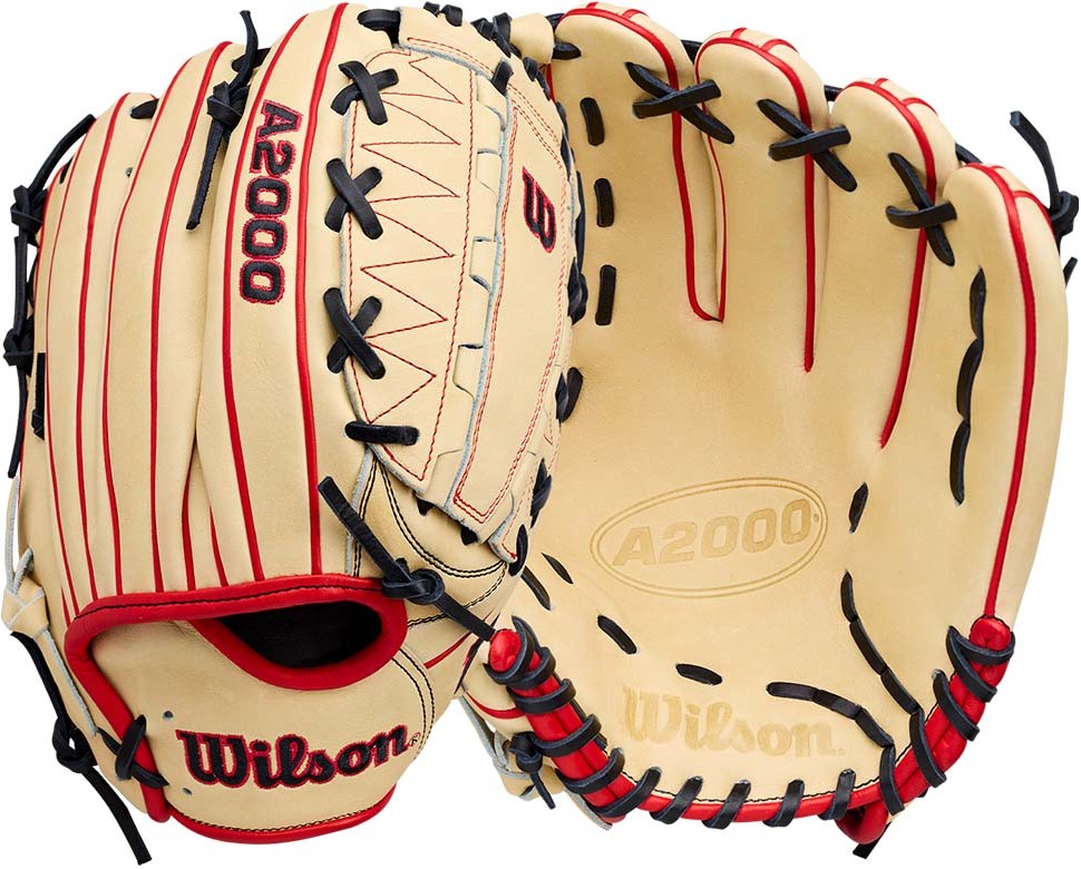 Wilson A2000 Dh12 12.00’’ Pitcher’s Glove Wbg06101rt12 - Blonde Black Red - Right Throw