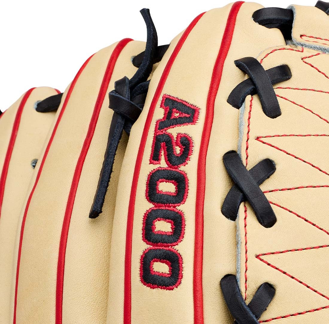 Wilson A2000 Dh12 12.00’’ Pitcher’s Glove Wbg06101rt12 - Blonde Black Red - Right Throw