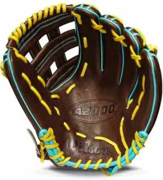 Wilson A2000 Dw5 12.00’’ Infield Glove Feb 2022 Gotm Wbw10087812 - Dark Brown Yellow - Right Throw