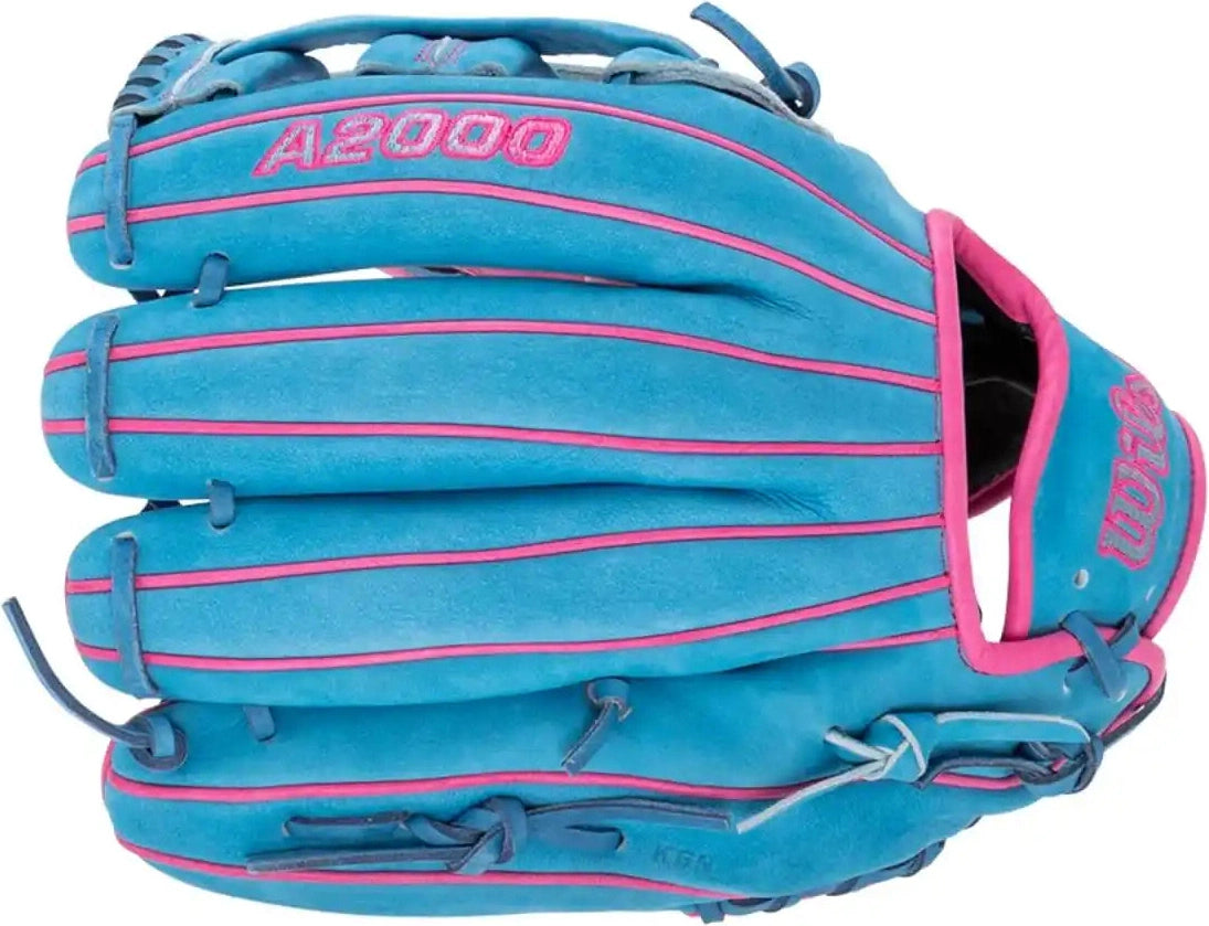 Wilson A2000 Fall 2025 Elly De La Cruz Gm 12.00’’ Infield Glovewbw10345212 - Sky Blue Flamingo Pink - Light / Right