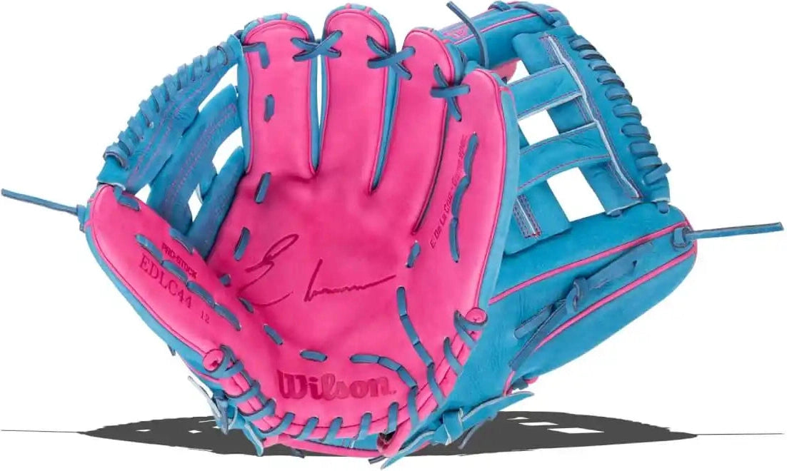 Wilson A2000 Fall 2025 Elly De La Cruz Gm 12.00’’ Infield Glovewbw10345212 - Sky Blue Flamingo Pink - Light / Right