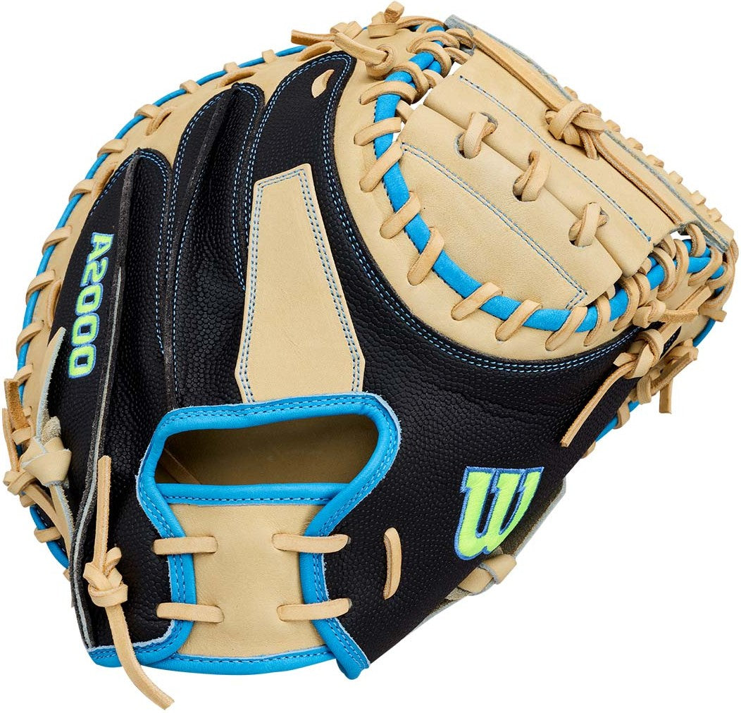 Wilson A2000 M23ss 33.50’’ Catcher’s Mitt Wbg06201rt335 - Blonde Black Sky Blue - Right Throw
