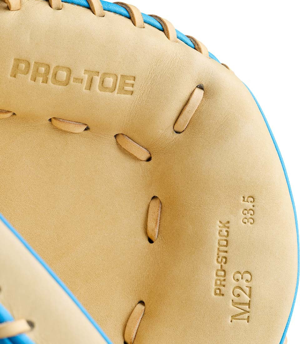 Wilson A2000 M23ss 33.50’’ Catcher’s Mitt Wbg06201rt335 - Blonde Black Sky Blue - Right Throw