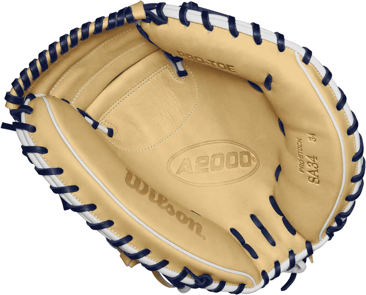 Wilson A2000 Sa34ss 34.00’’ Catcher’s Mitt Wbw10253134 - Blonde Navy - Black / Right Throw