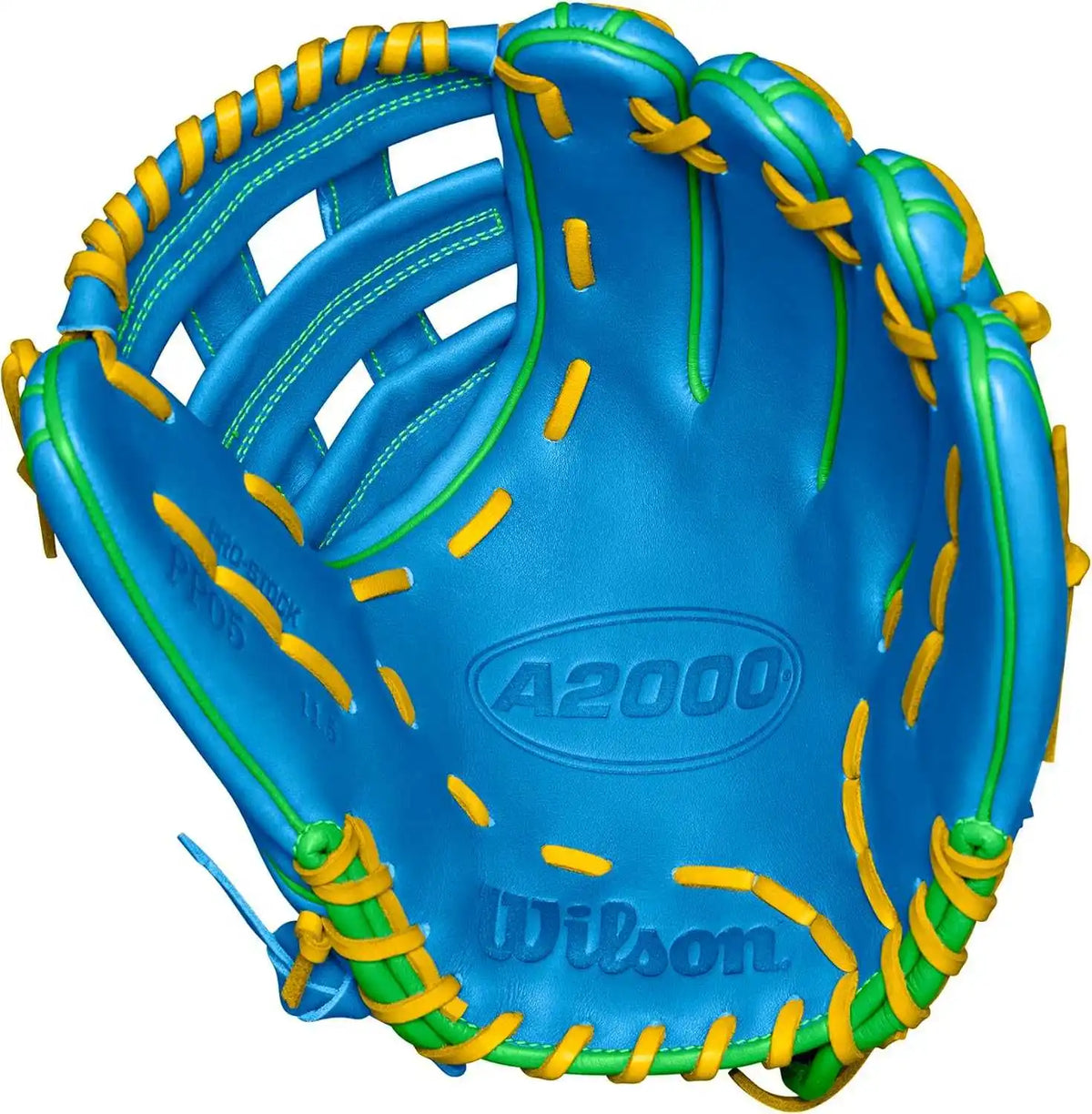 Wilson A2000 Spring 2025 Pp05 11.50’’ Infield Gloves Wbw102548115 - Sky Blue Optic Yellow - Right Throw