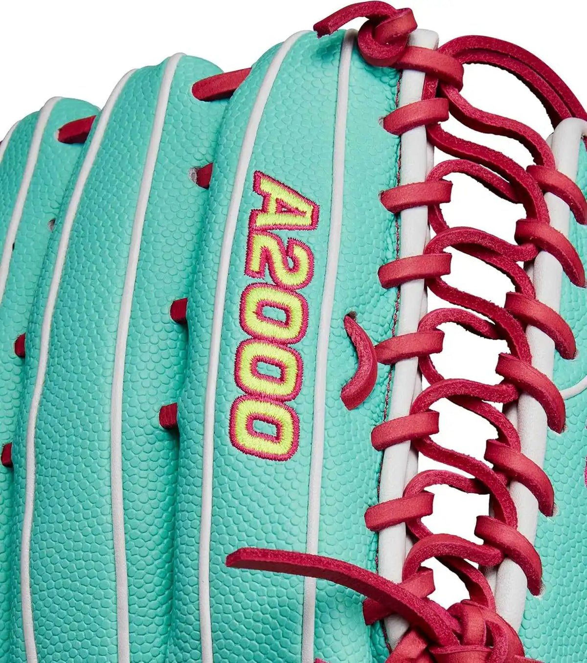 Wilson A2000 Spring 2025 Spin Control 12.75’’ Outfield Glove Wbw1025521275 - Seafoam Flamingo White - Teal Red / Right