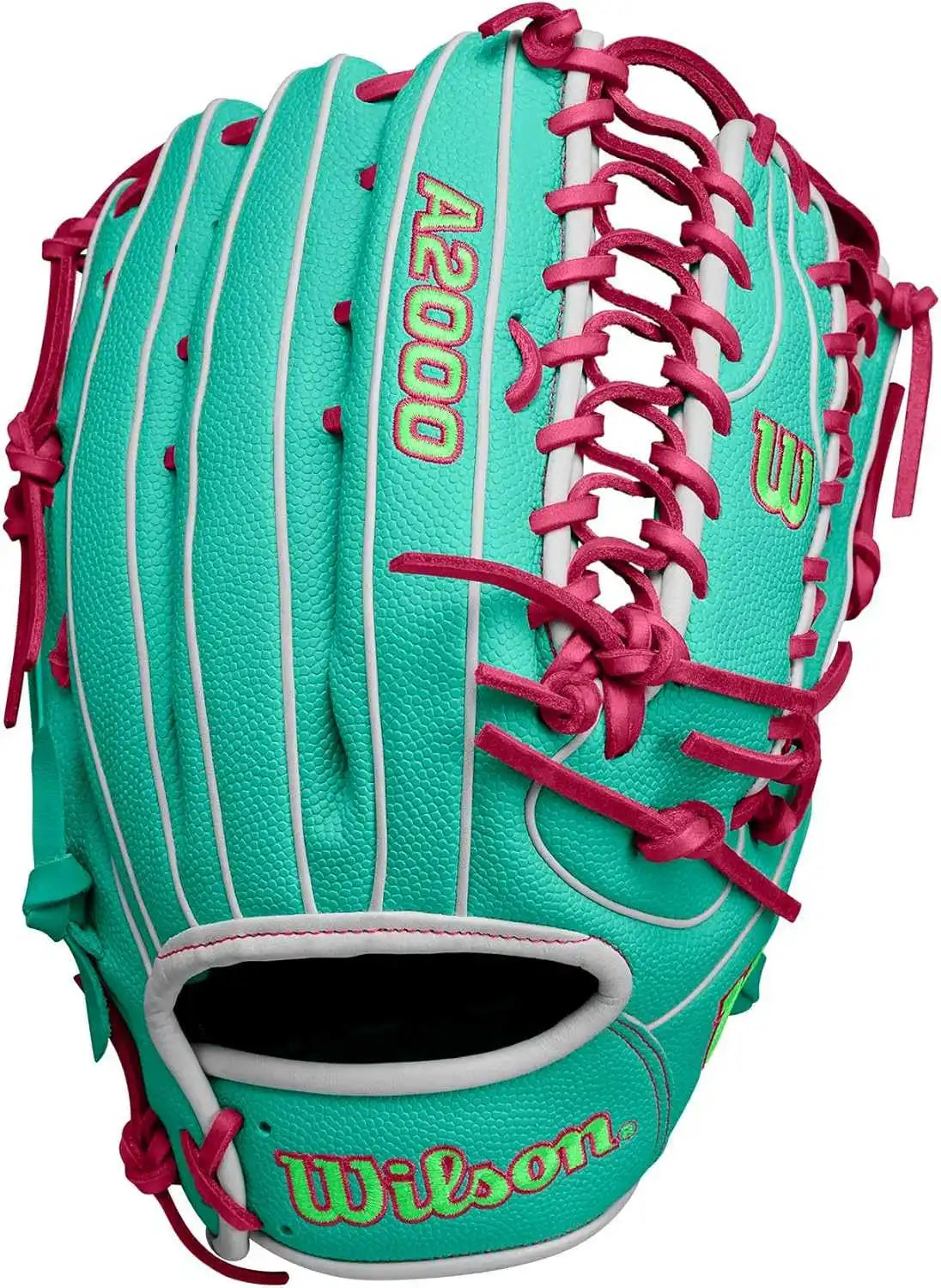 Wilson A2000 Spring 2025 Spin Control 12.75’’ Outfield Glove Wbw1025521275 - Seafoam Flamingo White - Teal Red / Right